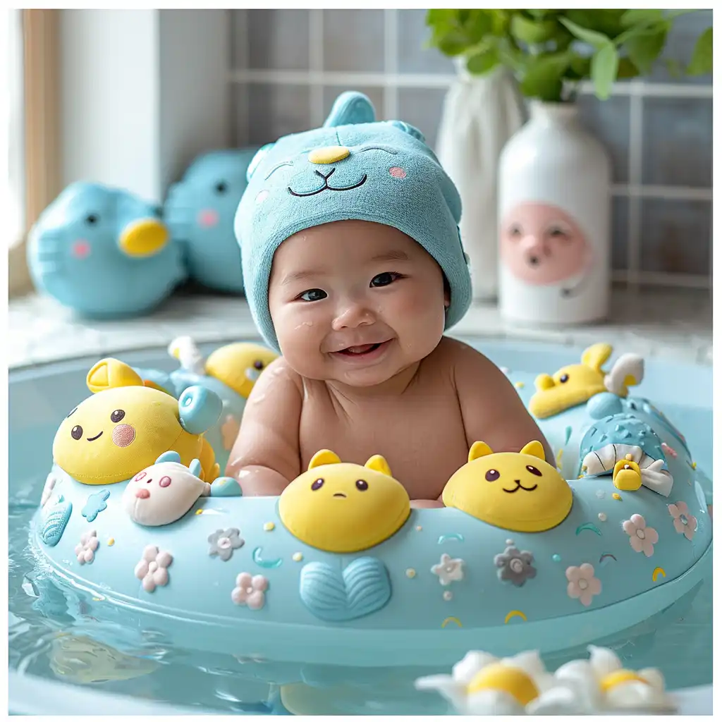 De wereld ontdekken: badringen met speeltjes en activiteiten.